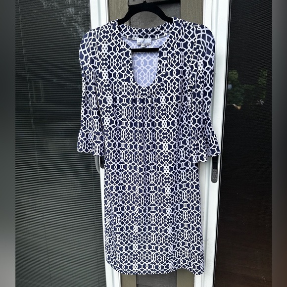 Jude Connally Women’s Kerry Dress Navy and White Midi Size Small - Picture 1 of 8